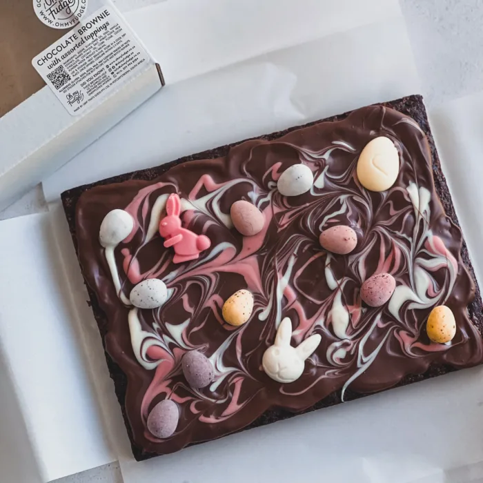 Easter Marble Chocolate Brownie Slab